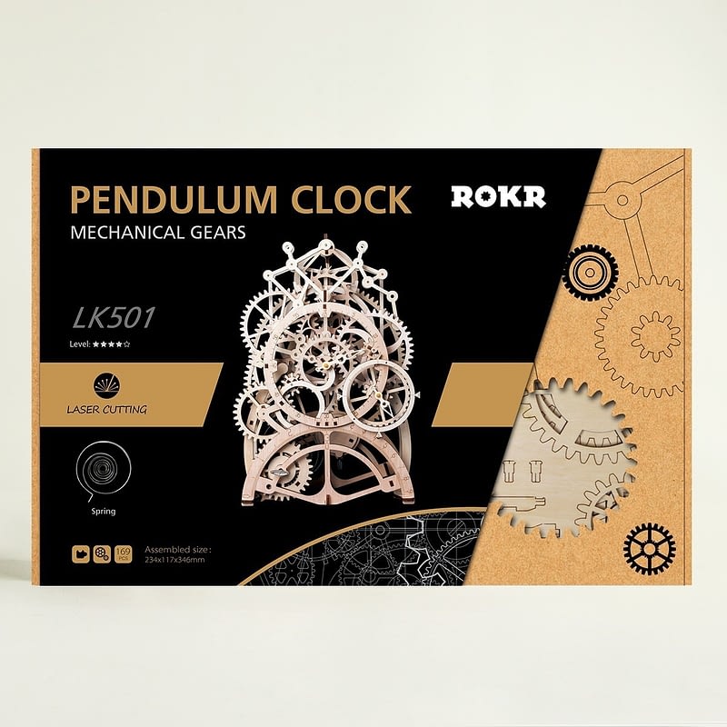 robotime pendulum clock movement assembled diy mechanical model 5