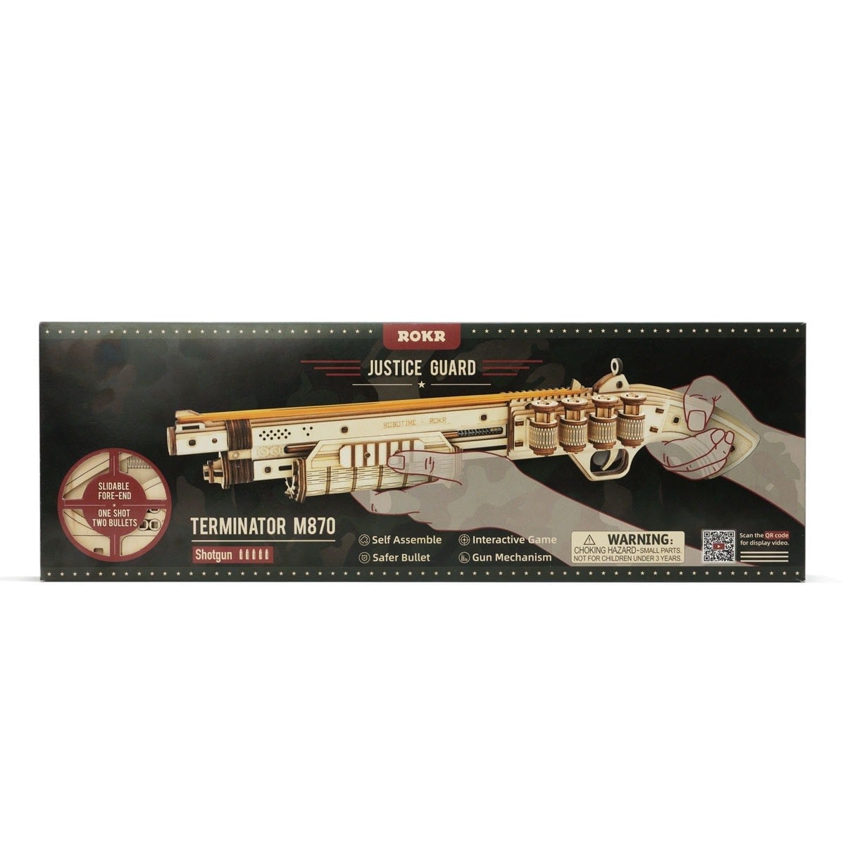 Rokr Justice Guard Set Rubber Band Terminator M870 Shotgun CORSAC M60 Revolver for sale online